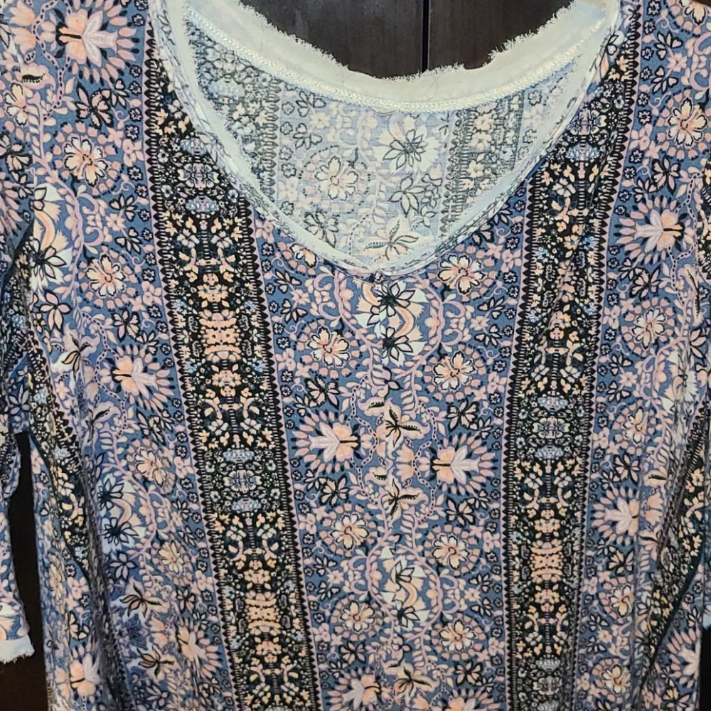 Plus size pretty boho patterned top